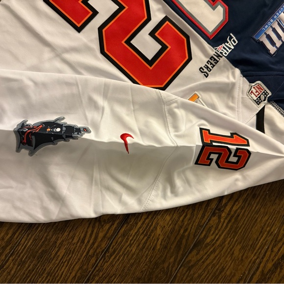 Tom Brady 12 Patriots/Buccaneers Split Jersey Super Bowl - Picture 6 of 9